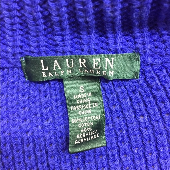 Ralph Lauren Women Pullover chunky knit Sweater V- Neck Blue Small - Picture 10 of 10